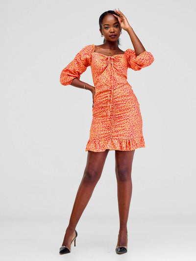 Miss Kerre Fashions Estee Off-shoulder Party Dress - Orange - Shopzetu