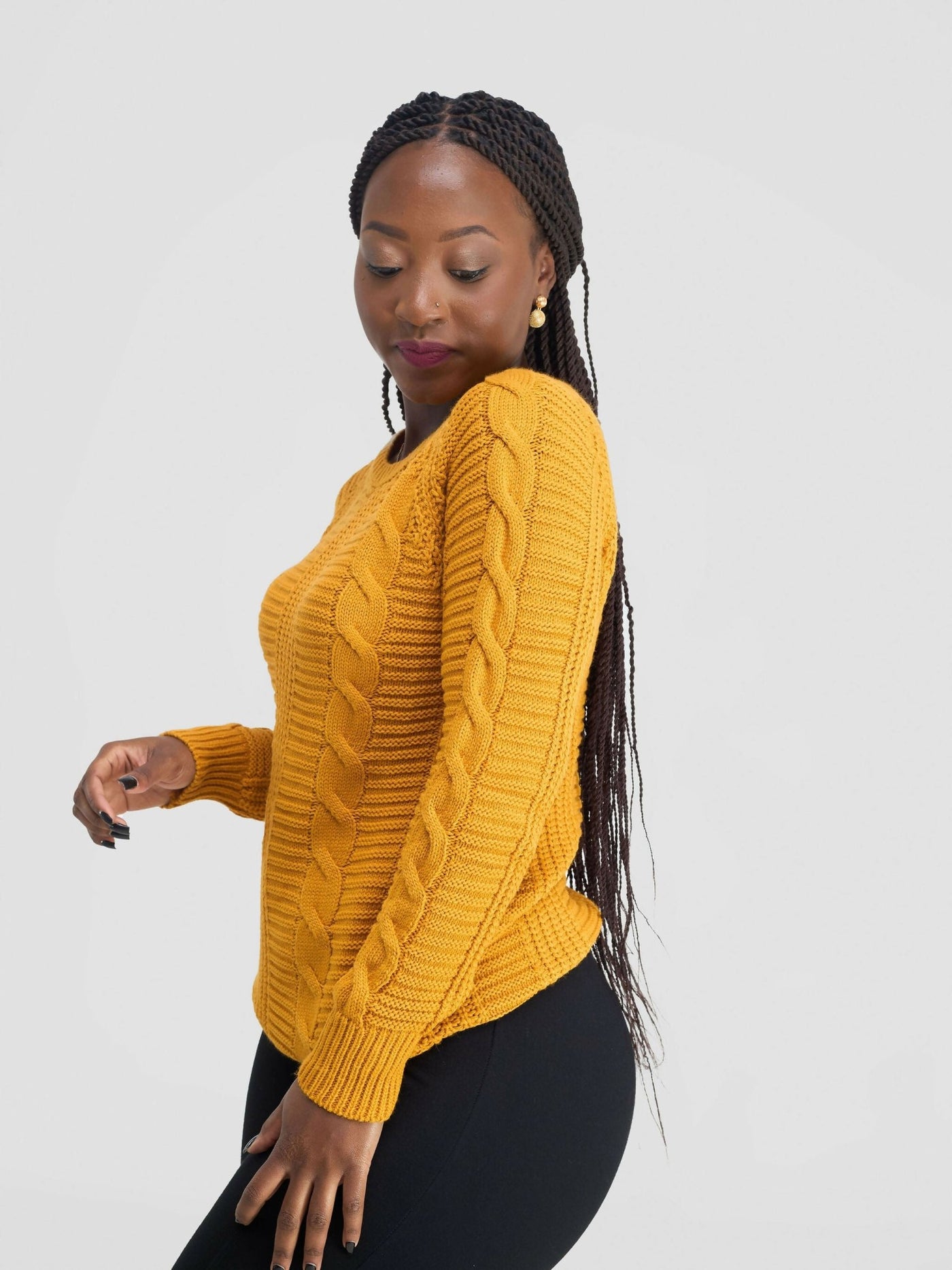 Stylish Sisters Fancy Sweater Top - Mustard - Shopzetu