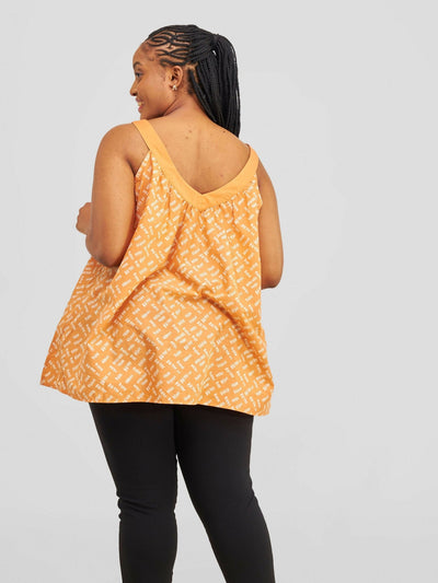 The Fashion Frenzy Printed Top - Orange - Shopzetu