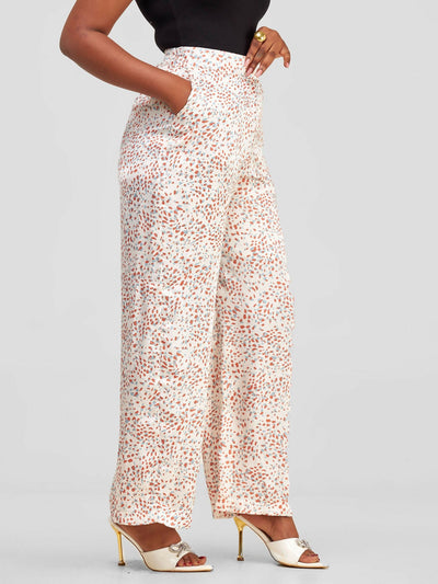 Tuli Leleda Palazzo Pants - Off White Print - Shopzetu