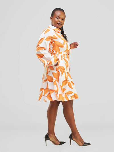 Salok Havilah Wear Arua Dress - Orange Print - Shopzetu