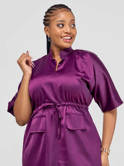 Elsie Glamour Eleanor Dress - Purple - Shopzetu