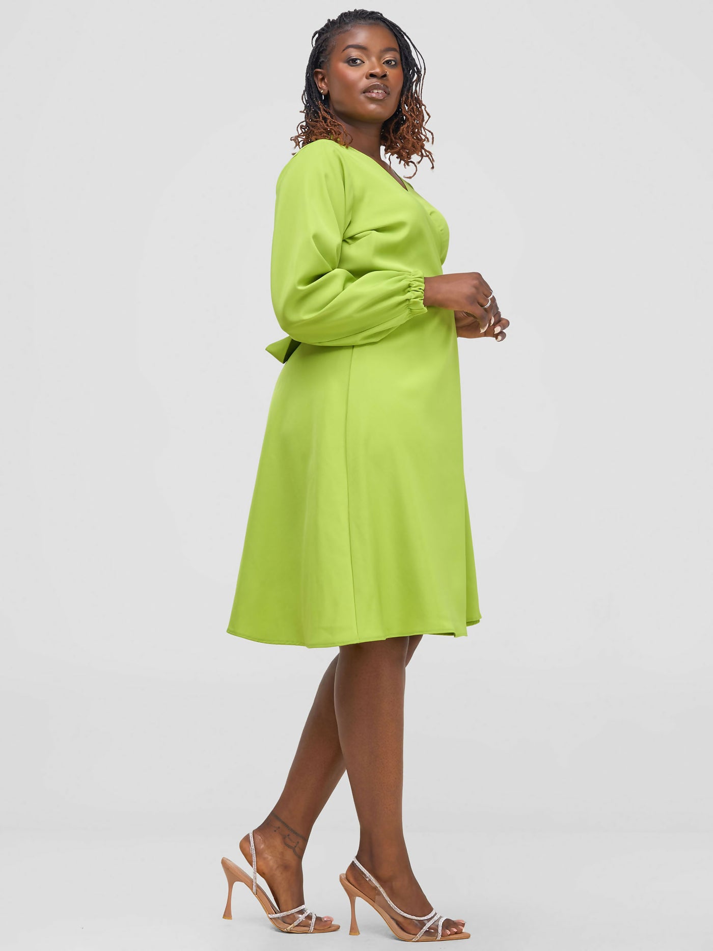 Lizola Jenniffer Wrap Dress - Lime Green