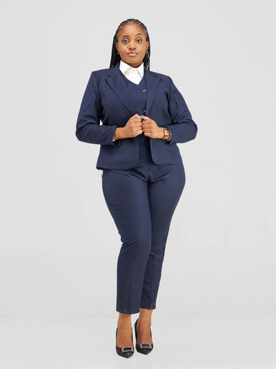 Bold N chic Pinstripped Three (3) Piece Suit Pant - Blue