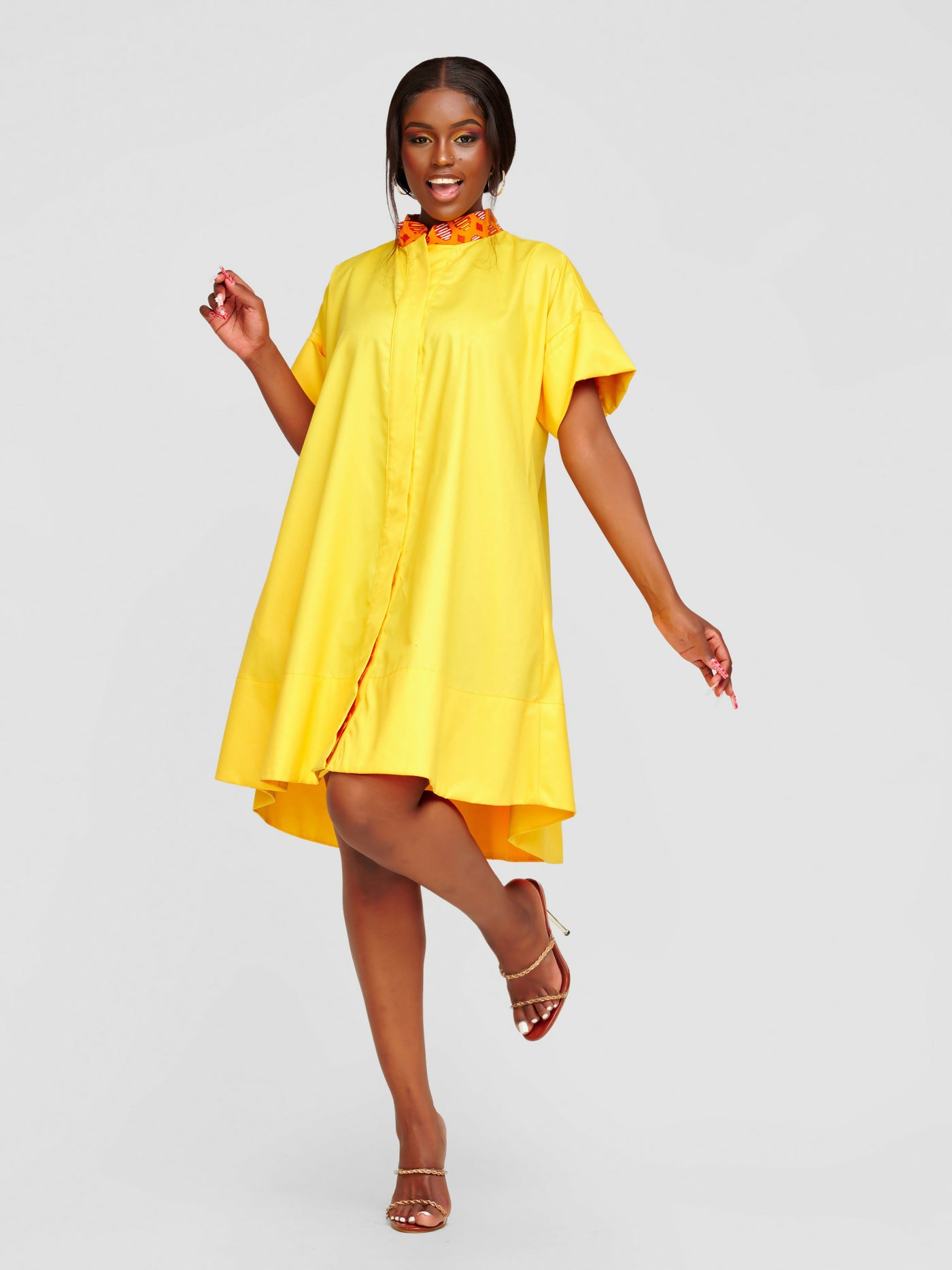 Tuli Amani Shirt Dress - Yellow - Shopzetu