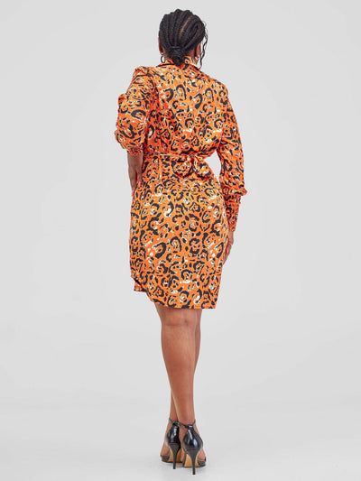 Silk House Collection Ivelle Dress - Orange Print - Shopzetu