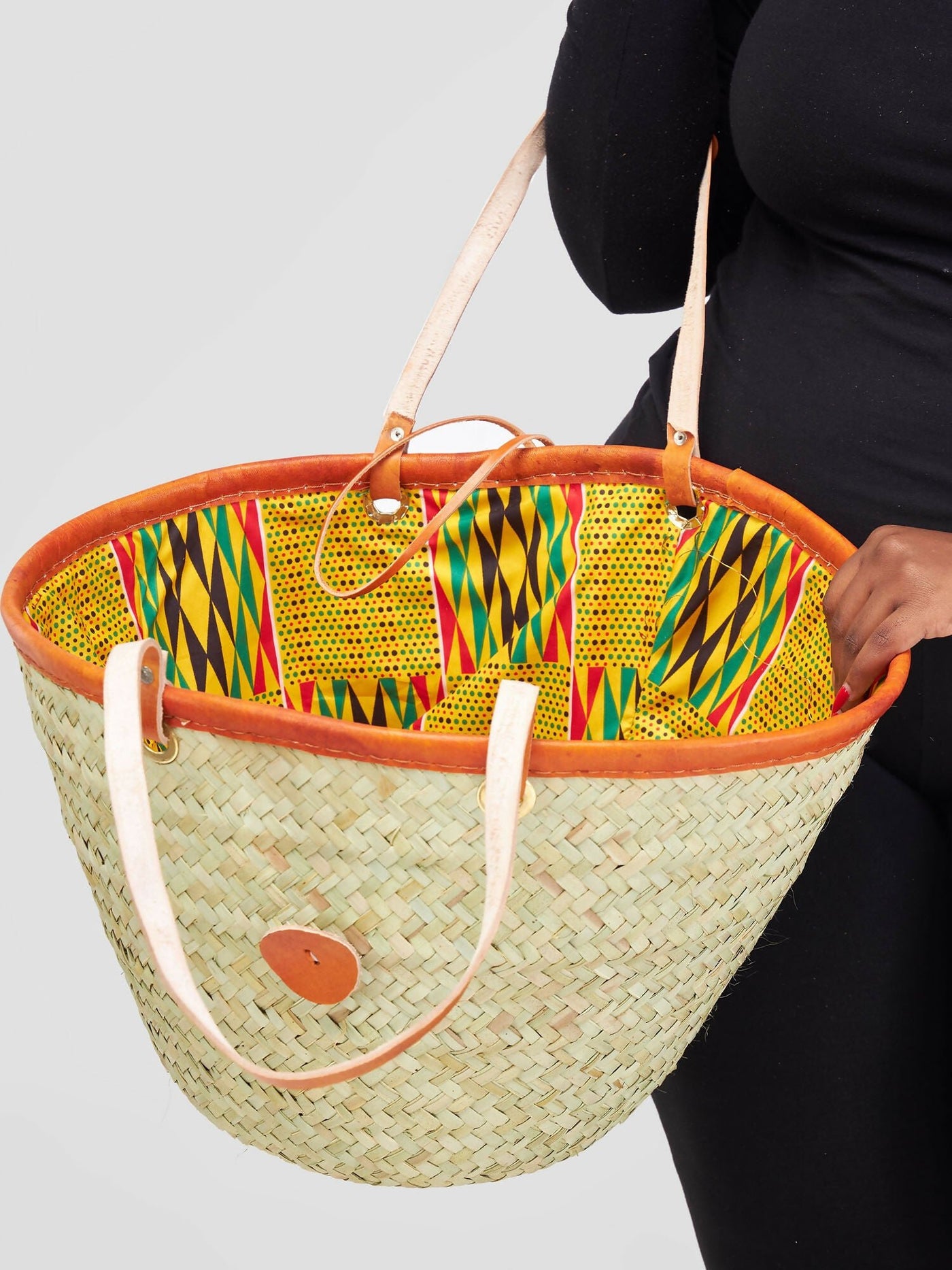 Pink Hippo Apparel Ankara Lined Basket - Iconic Kente - Shopzetu