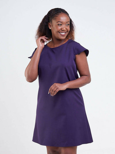 Perfect Treasures Basic Shift Dress - Purple - Shopzetu