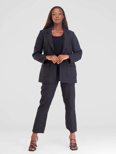Miss Kerre Fashions Ess Double Pockets Designer Suit - Black - Shopzetu