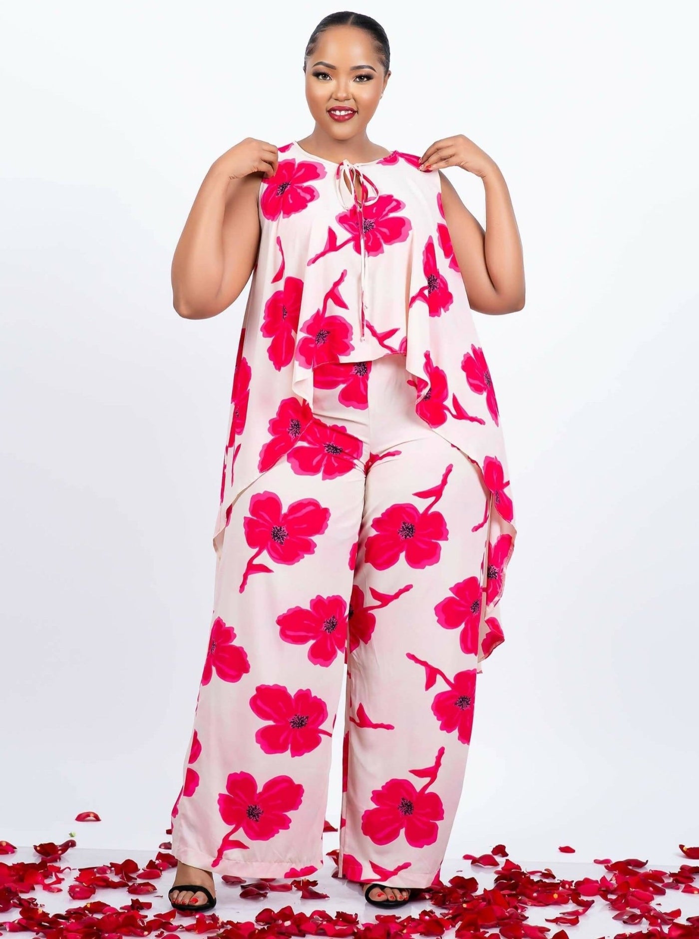 WCS Plainchic Amu Set - Pink / Beige Print - Shopzetu