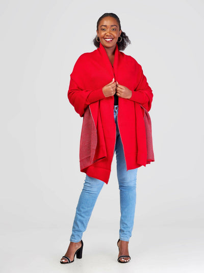 Anel's Knitwear Sassy Shawl - Red - Shopzetu