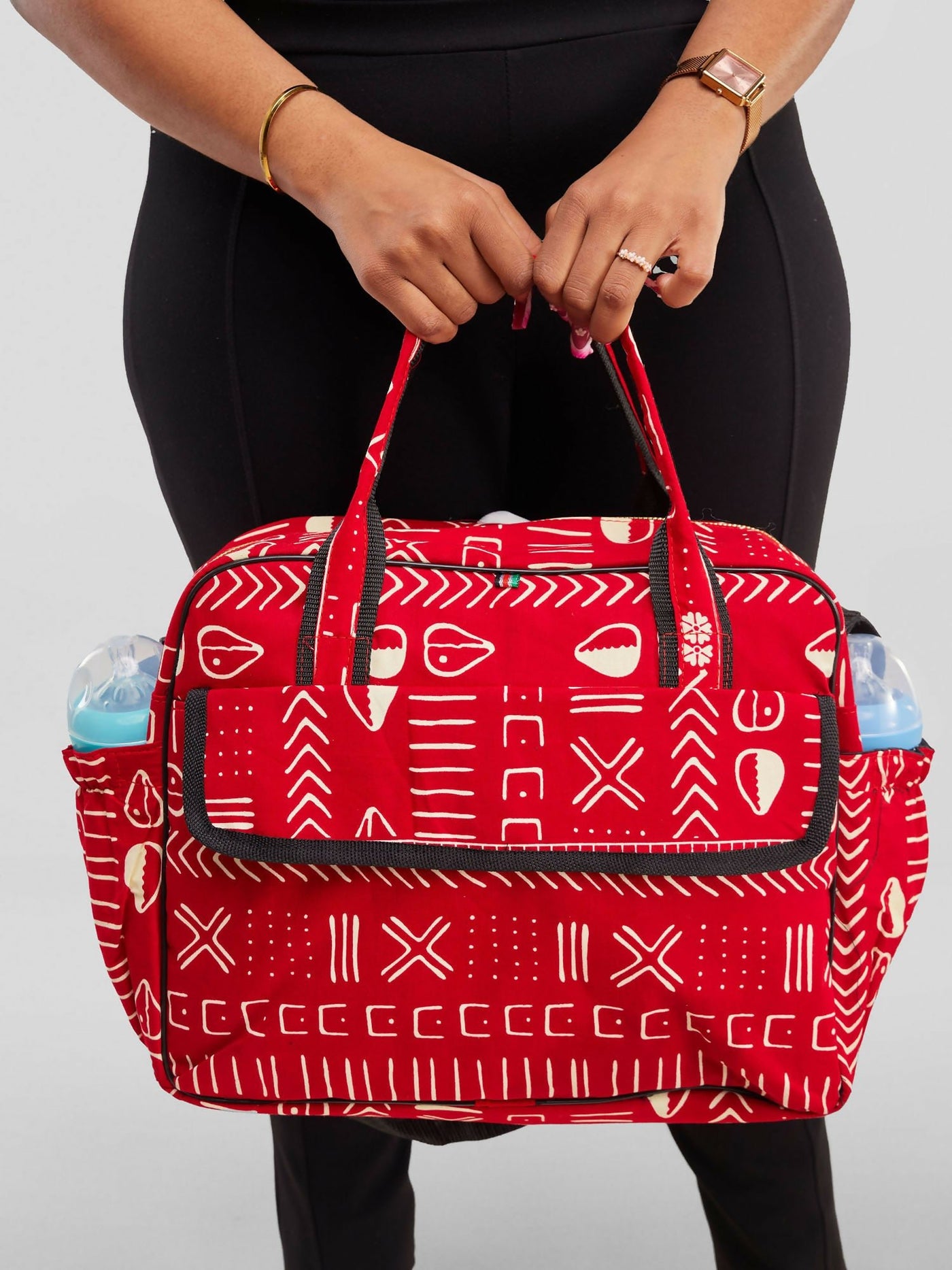 Ankara Artifacts Tribal Red Tolu Bag - White / Red - Shopzetu