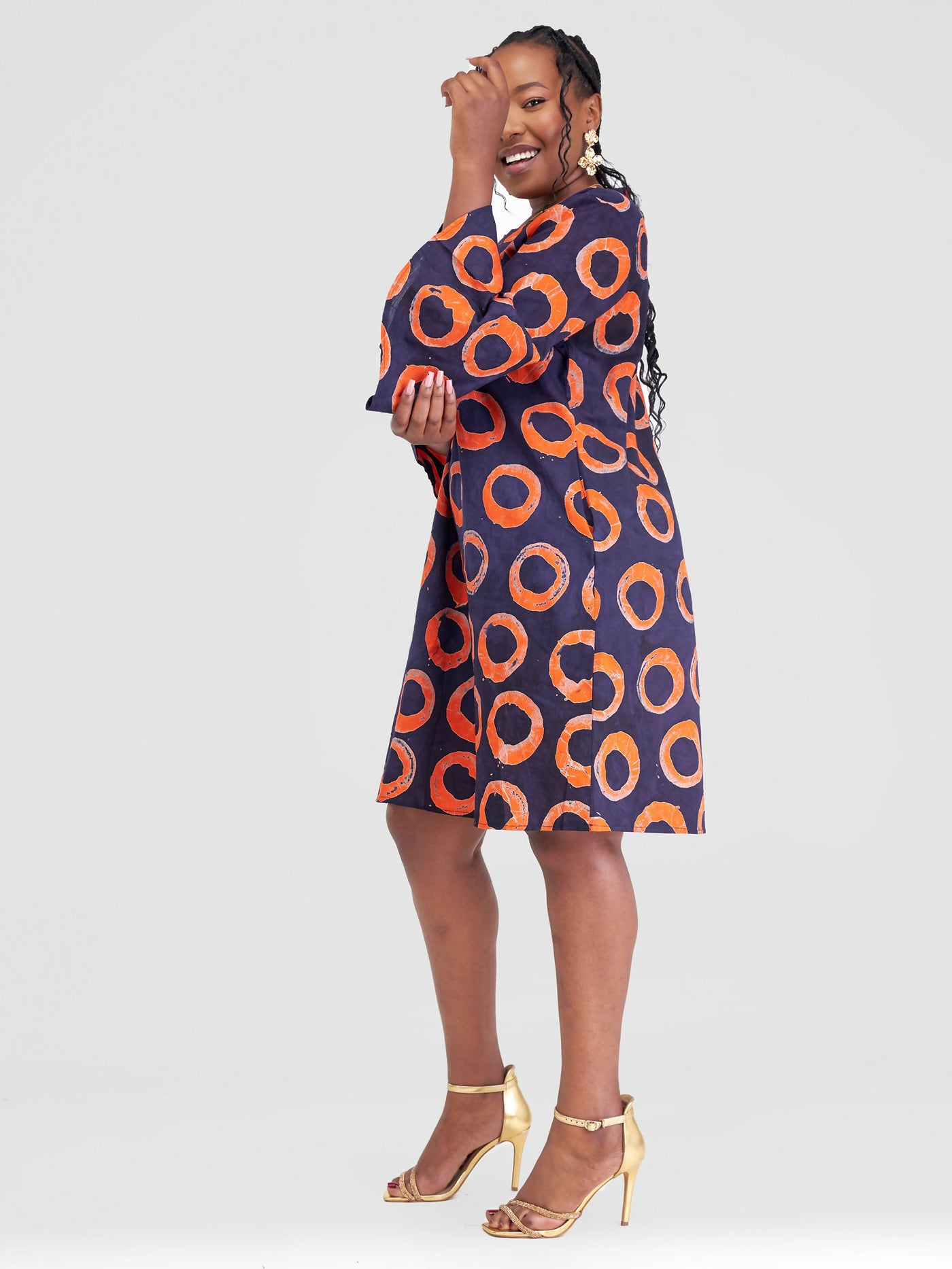 The Fashion Frenzy Duara Shift Dress- Orange