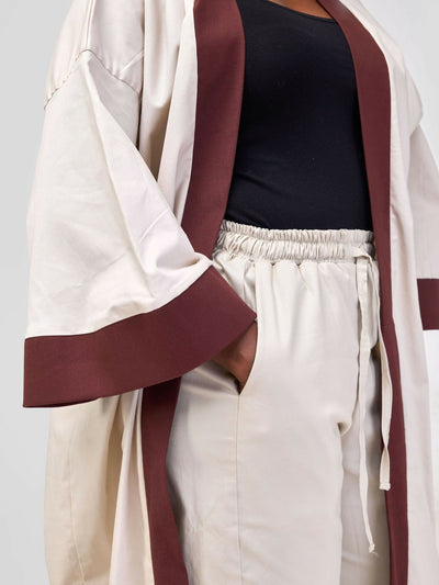 Zia Africa Phenomenal Woman Kimono Set - Cream - Shopzetu