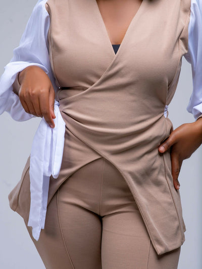 Plainchic Issabella Suit Set - Beige - Shopzetu