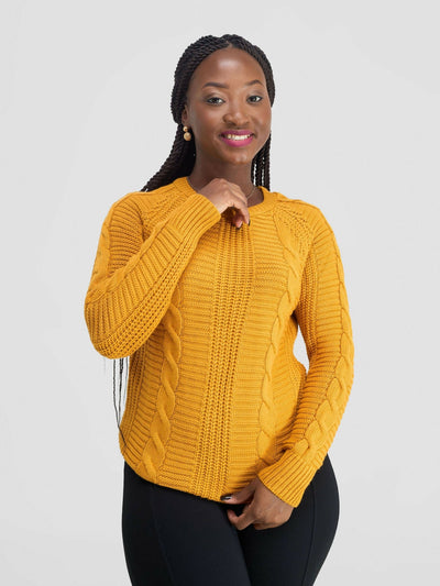 Stylish Sisters Fancy Sweater Top - Mustard - Shopzetu