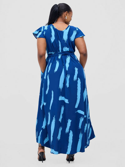 Edna Dress - Blue Print - Shopzetu