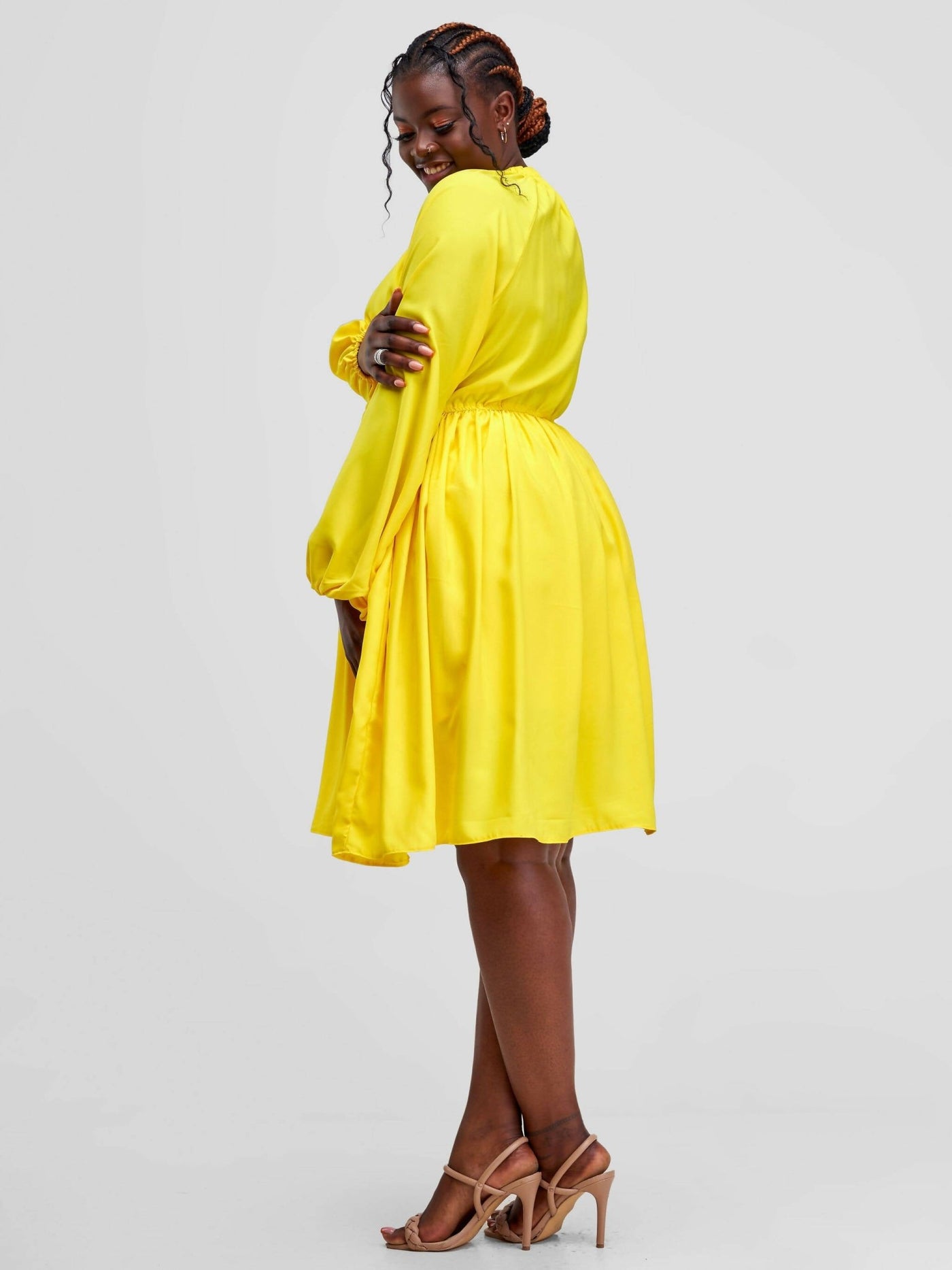 Lizola Coco Skater Dress - Yellow - Shopzetu