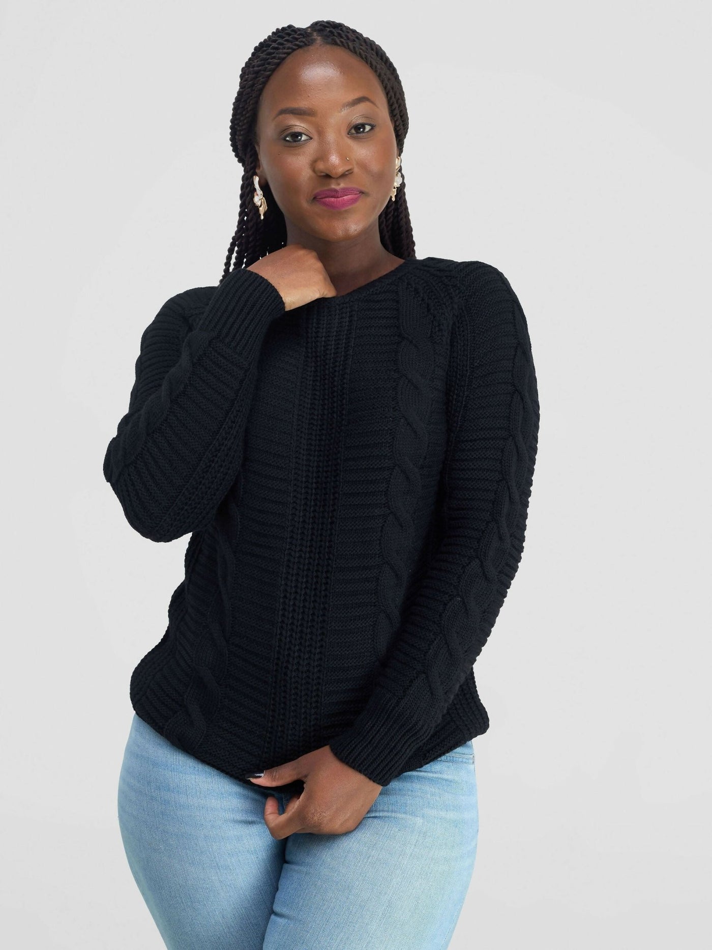 Stylish Sisters Fancy Sweater Top - Black - Shopzetu