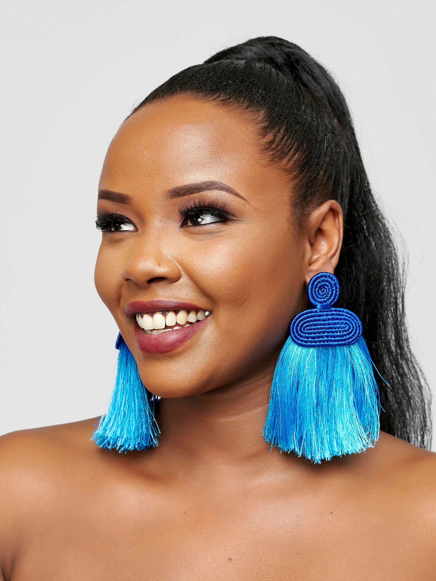 Tuli Liana Tassel Earring - Blue