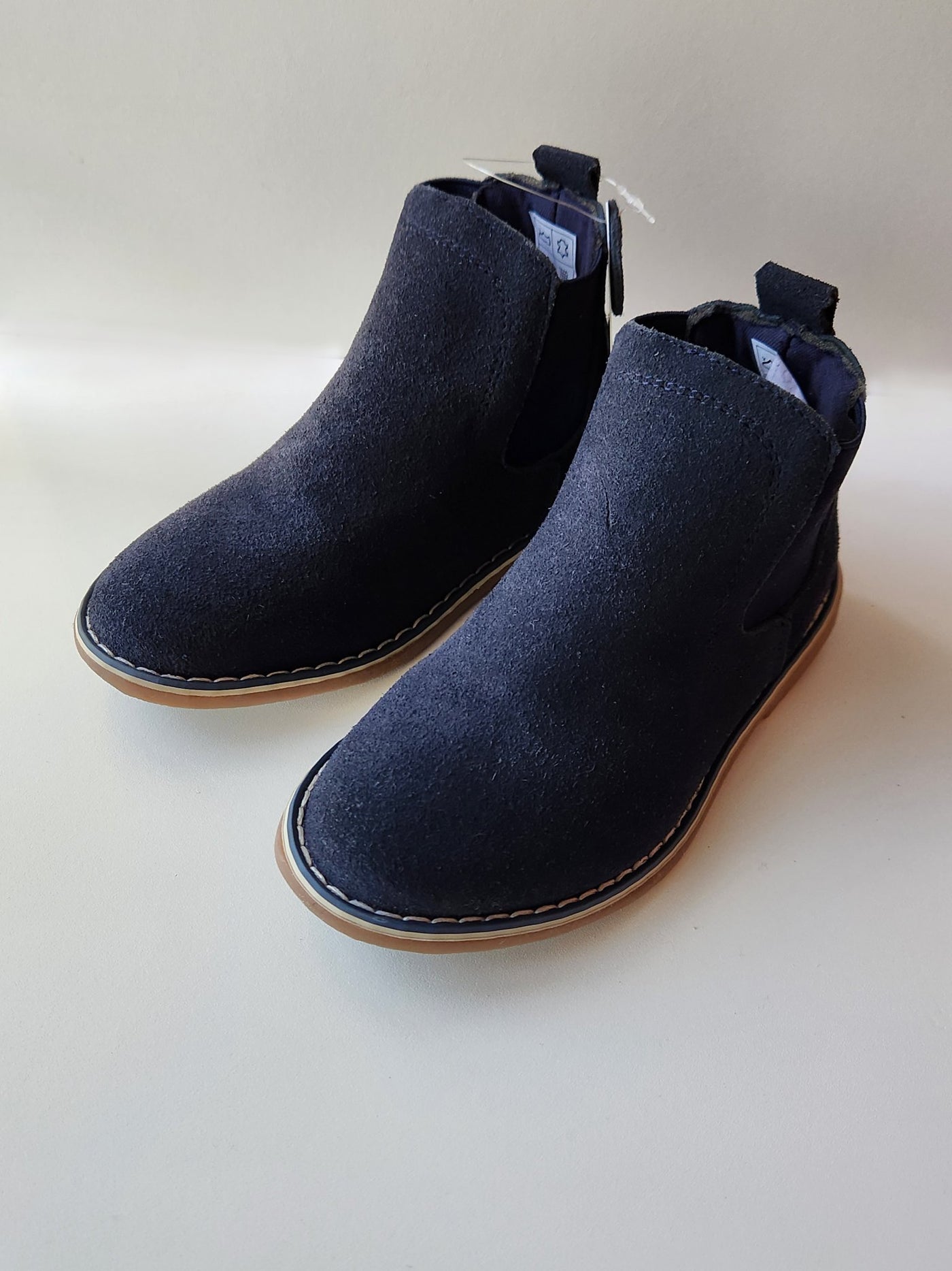 Boys Leather Ankle Boots - Navy - Shopzetu