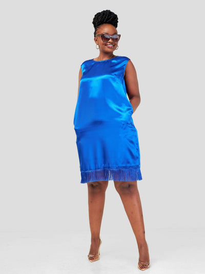 Fauza Design Tassel Dress - Blue - Shopzetu