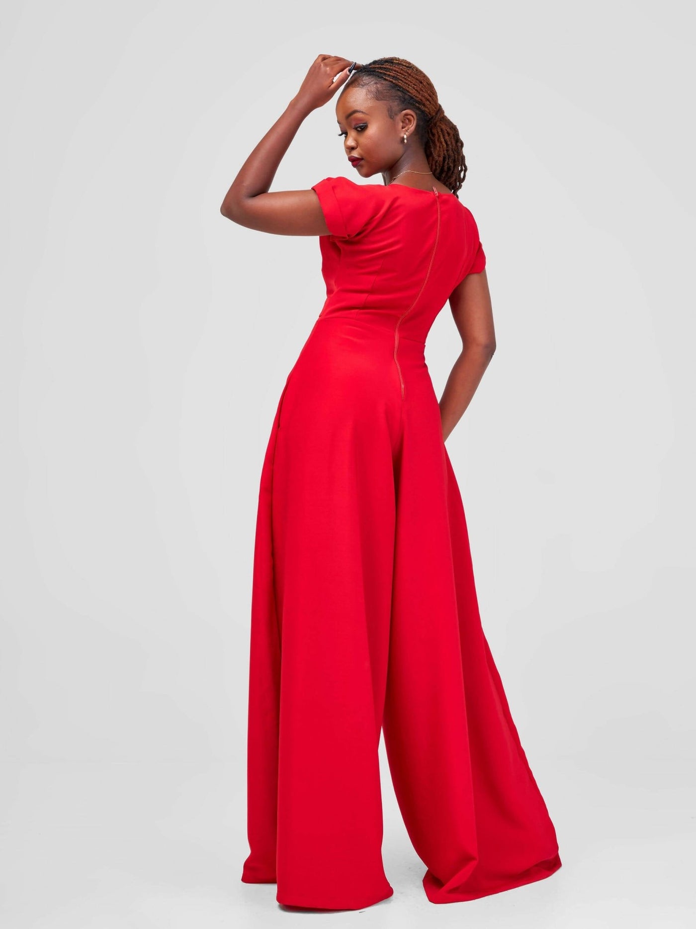 African Yuva Dhana Jumpsuit - Red - Shopzetu