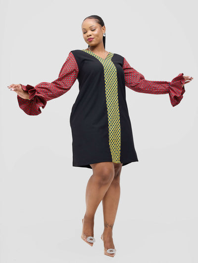 Kikwetu Shift Dress - Multicolored - Shopzetu