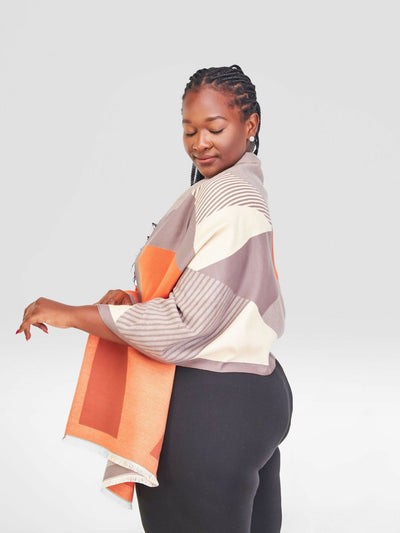 Afrodame Cashmere Scarf - Orange - Shopzetu