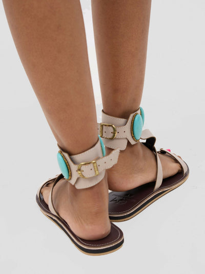 Mtwapa Sandal - Cream / Blue - Shopzetu