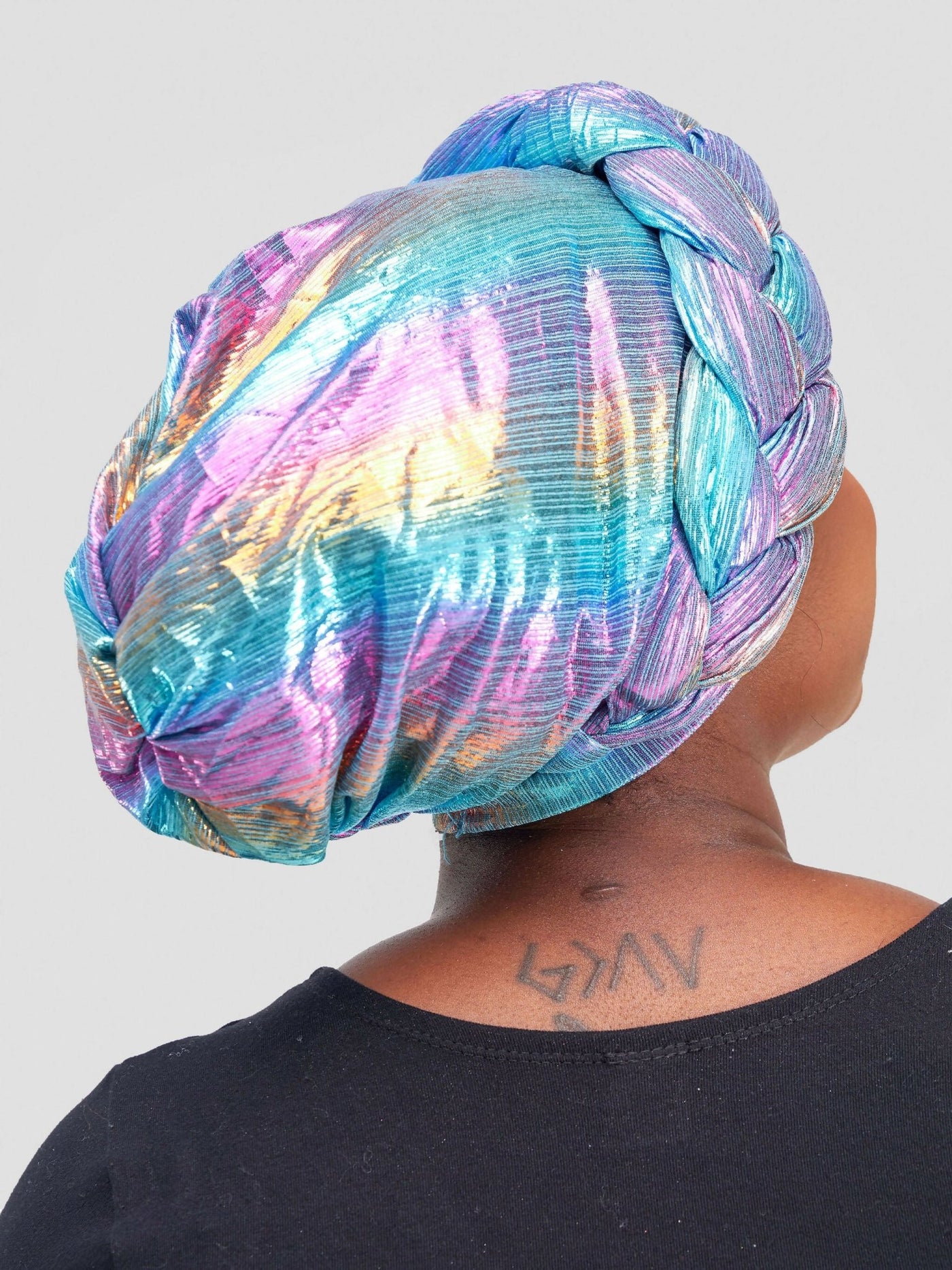 Aisha Fashion World Turban - Blue / Purple Print - Shopzetu