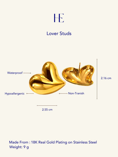 Her Essence Waterproof Lover Stud - Gold - Shopzetu