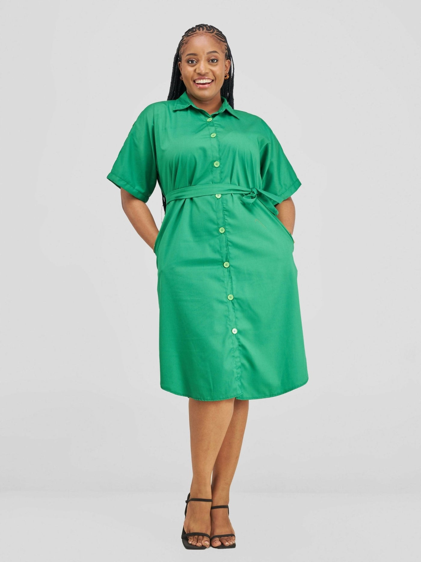 Lizola Dylah Shirt Dress - Green - Shopzetu