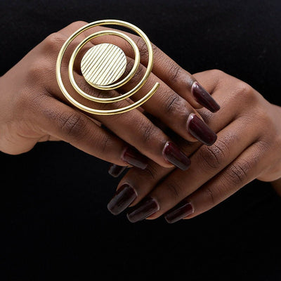 Kibali Adjustable Ring - Brass / Gold - Shopzetu