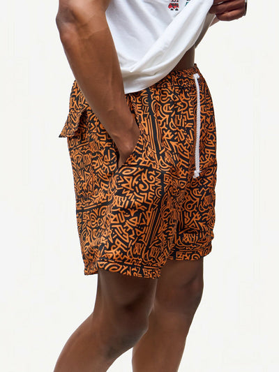 Kitu Kali Swim Short - Black / Gold - Shopzetu