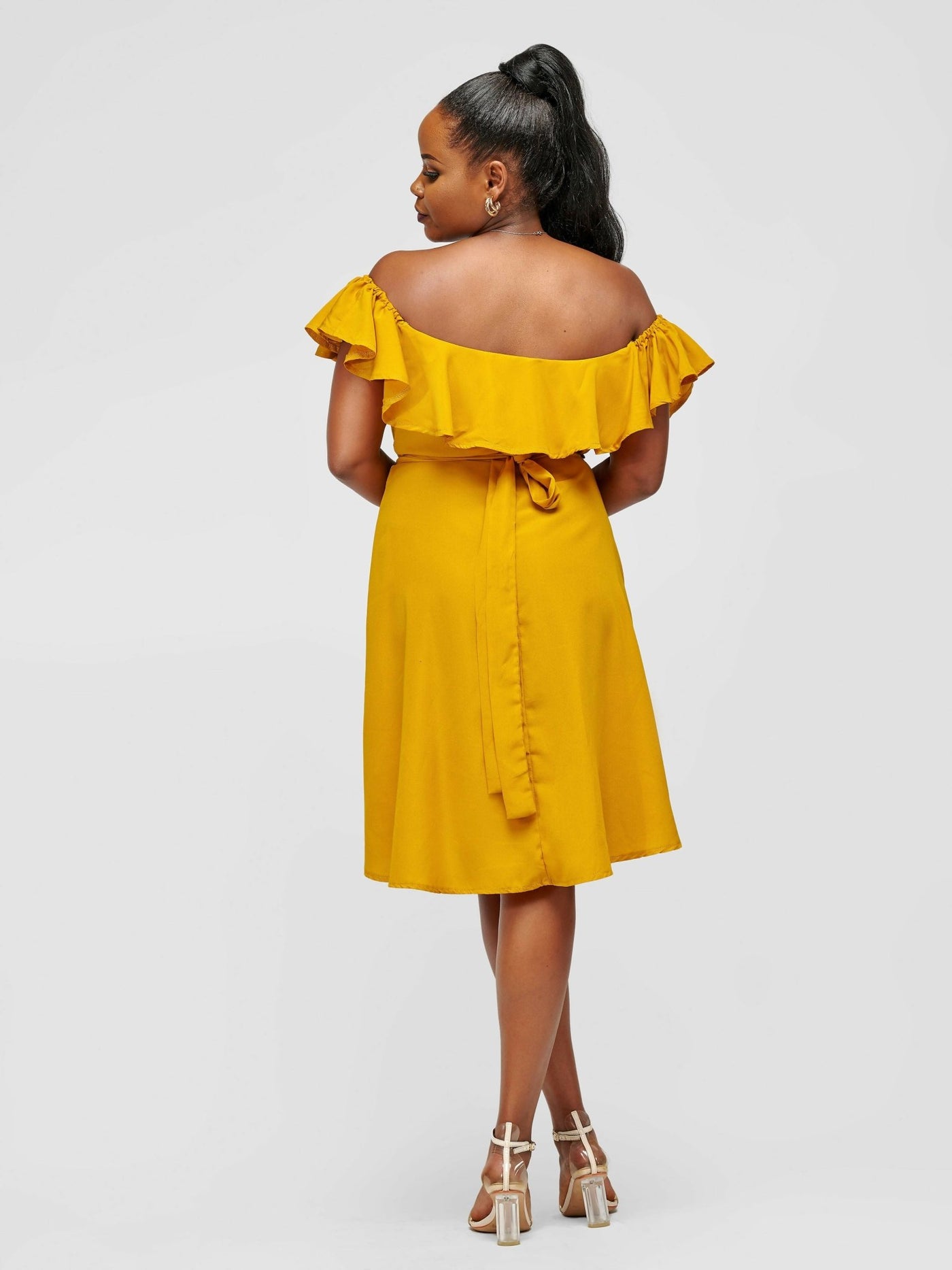 Tuli Lerato Wrap Dress - Mustard - Shopzetu