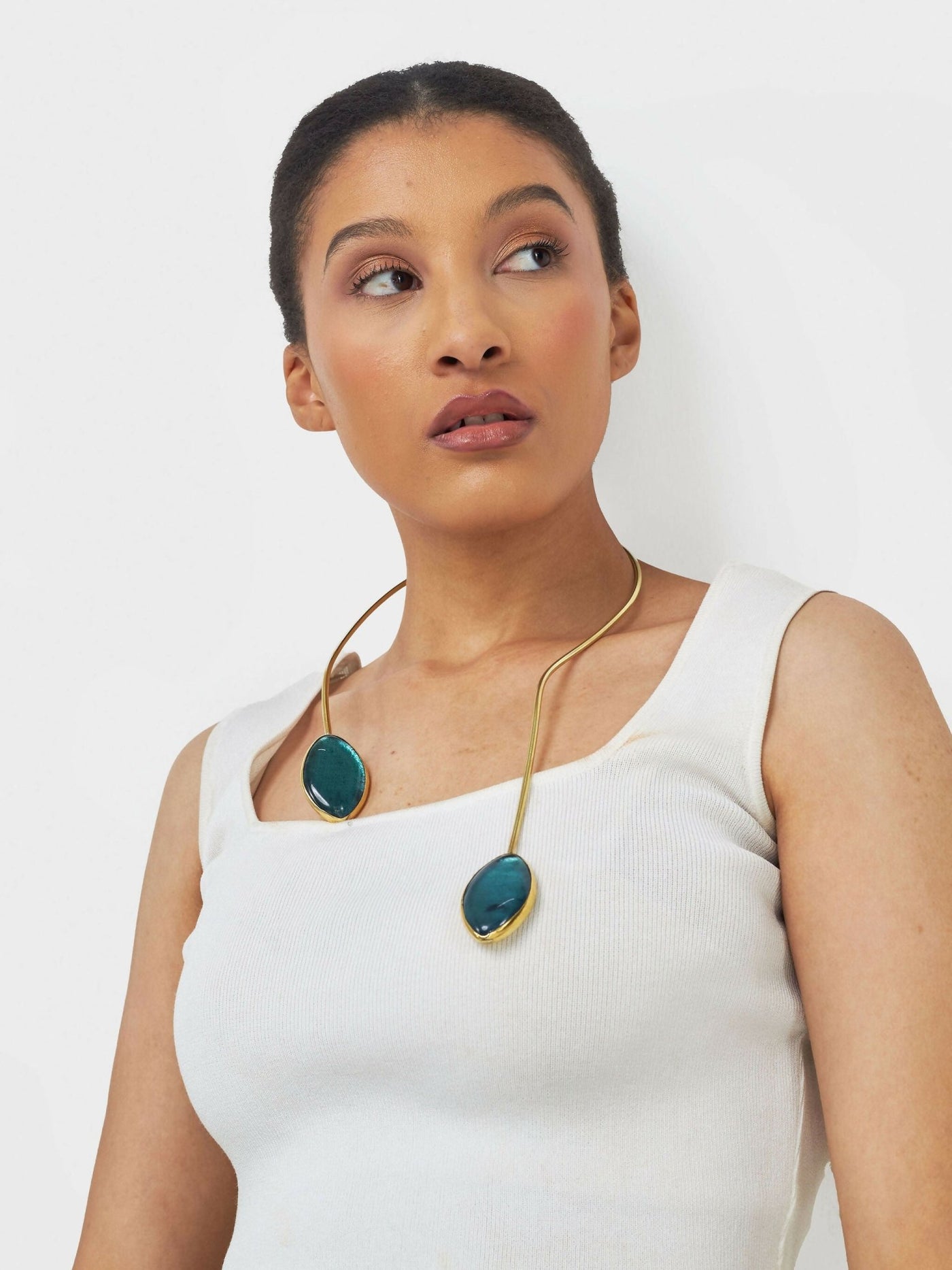 Zuru Statement Necklace - Blue - Shopzetu