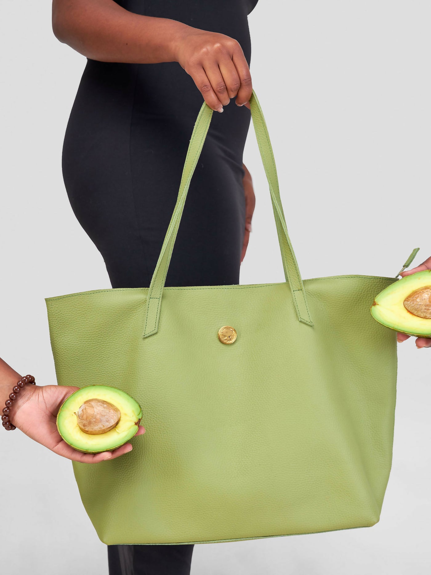 Eden Leather Marula Tote Bag - Avo Green