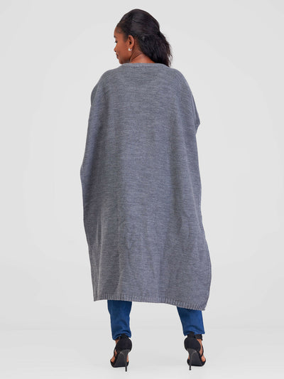 Anel's Knitwear Drop Shoulder Poncho – Grey