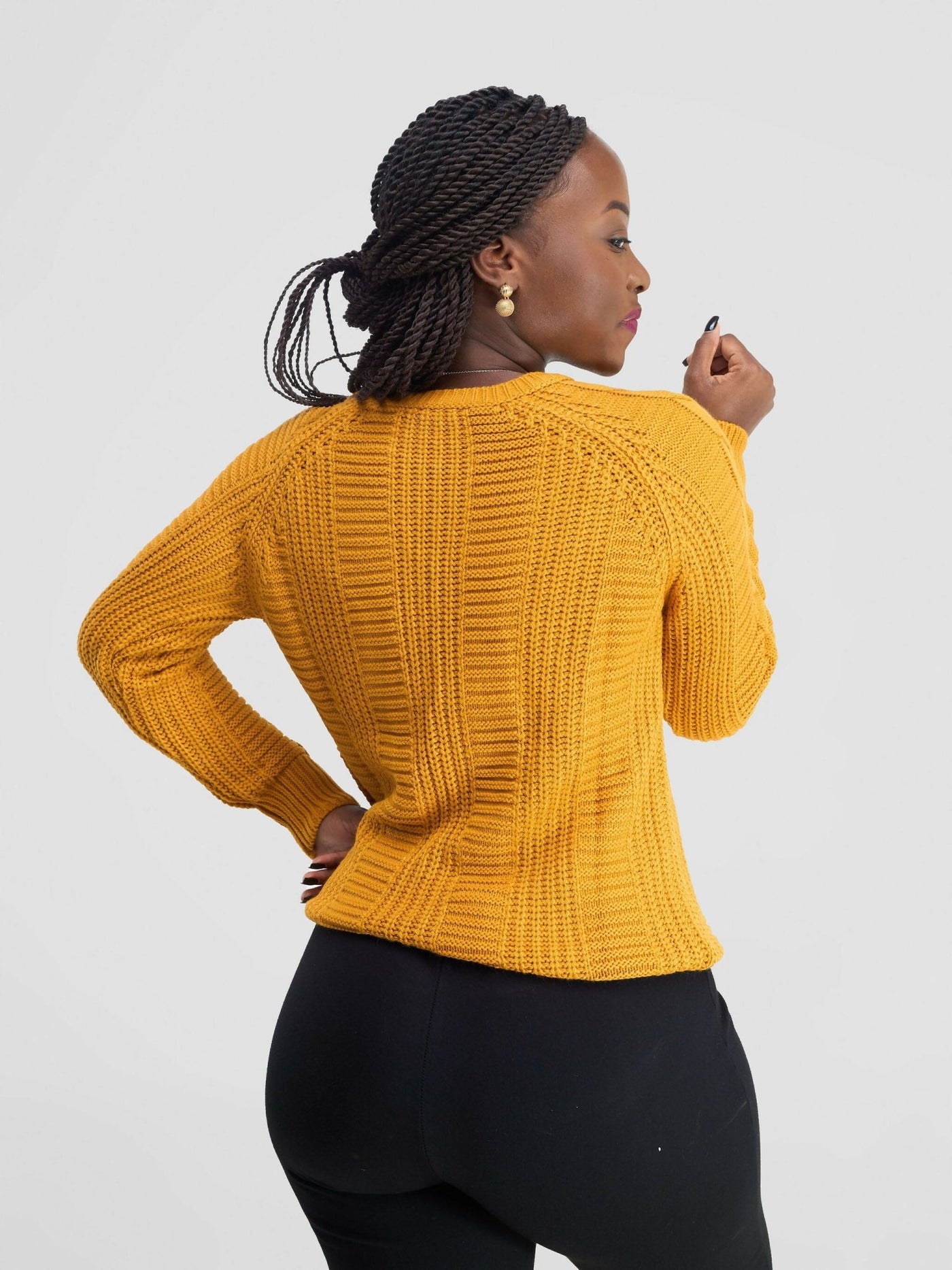 Stylish Sisters Fancy Sweater Top - Mustard - Shopzetu