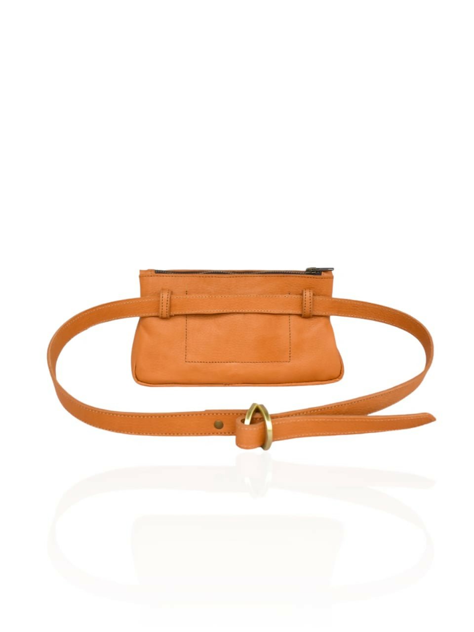 Sianto Leather Hip Bag - Brown - Shopzetu