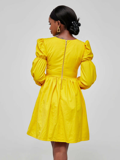 Izulu Mzinga Dress - Yellow - Shopzetu