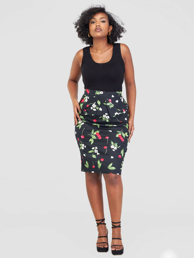 Immaculate Chic Floral Skirt - Black - Shopzetu