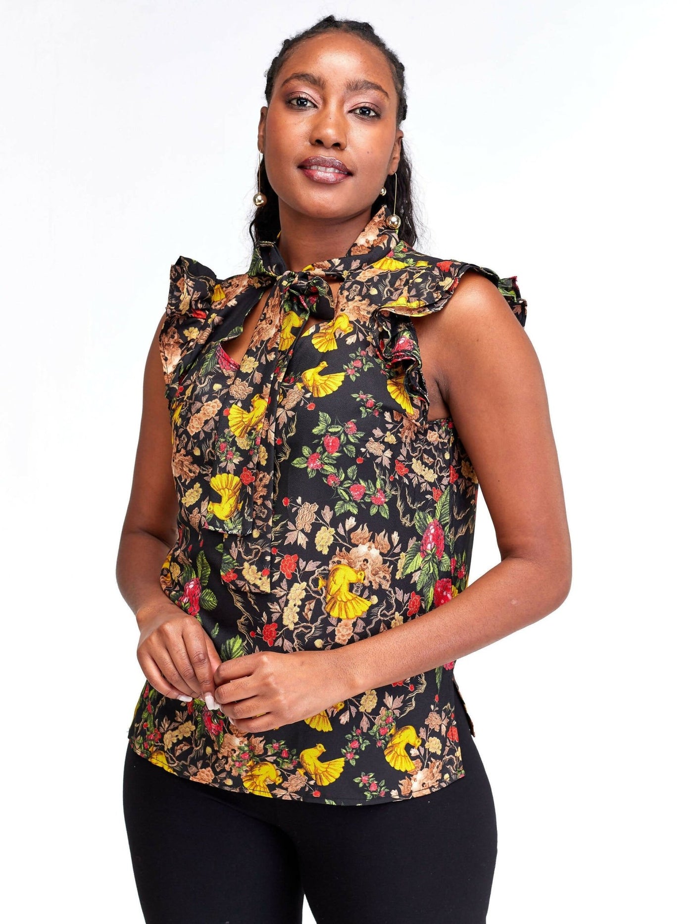 Silk House Collection Kefi - Black Floral Print - Shopzetu