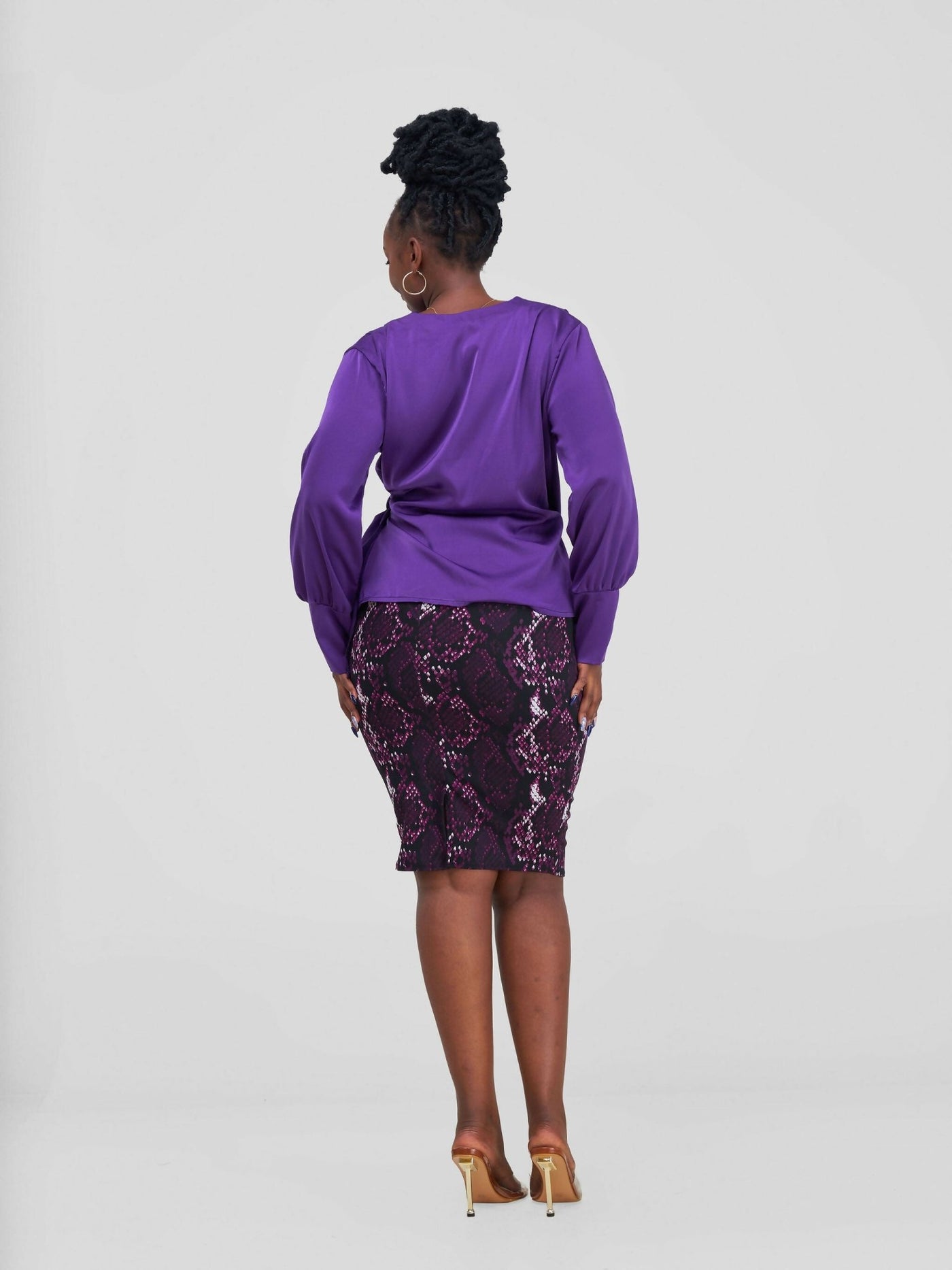 Silk House Collection Njoki Top - Purple - Shopzetu