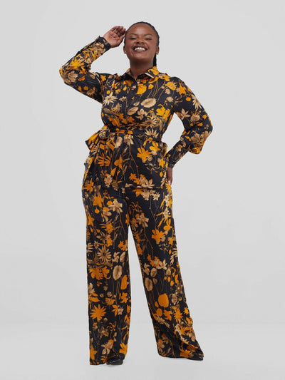 Silk House Collection Marcella Pant Set - Black Print - Shopzetu