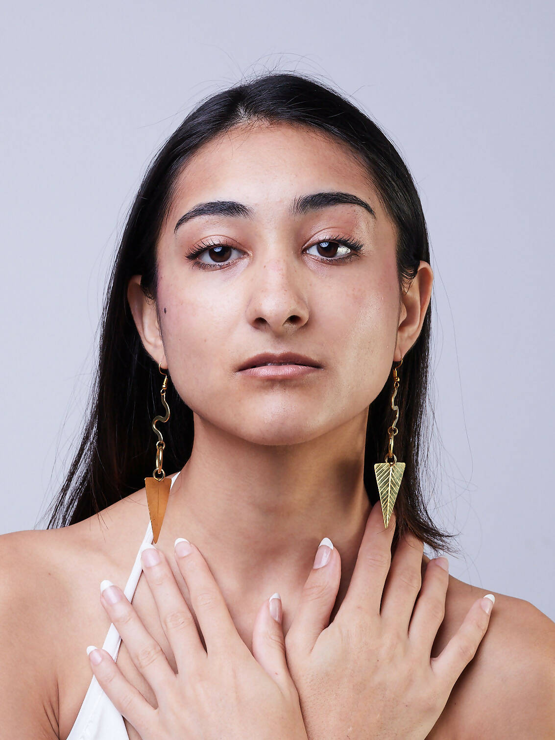 Lizola Lima Dangling Earrings + Polisher - Brass - Shopzetu