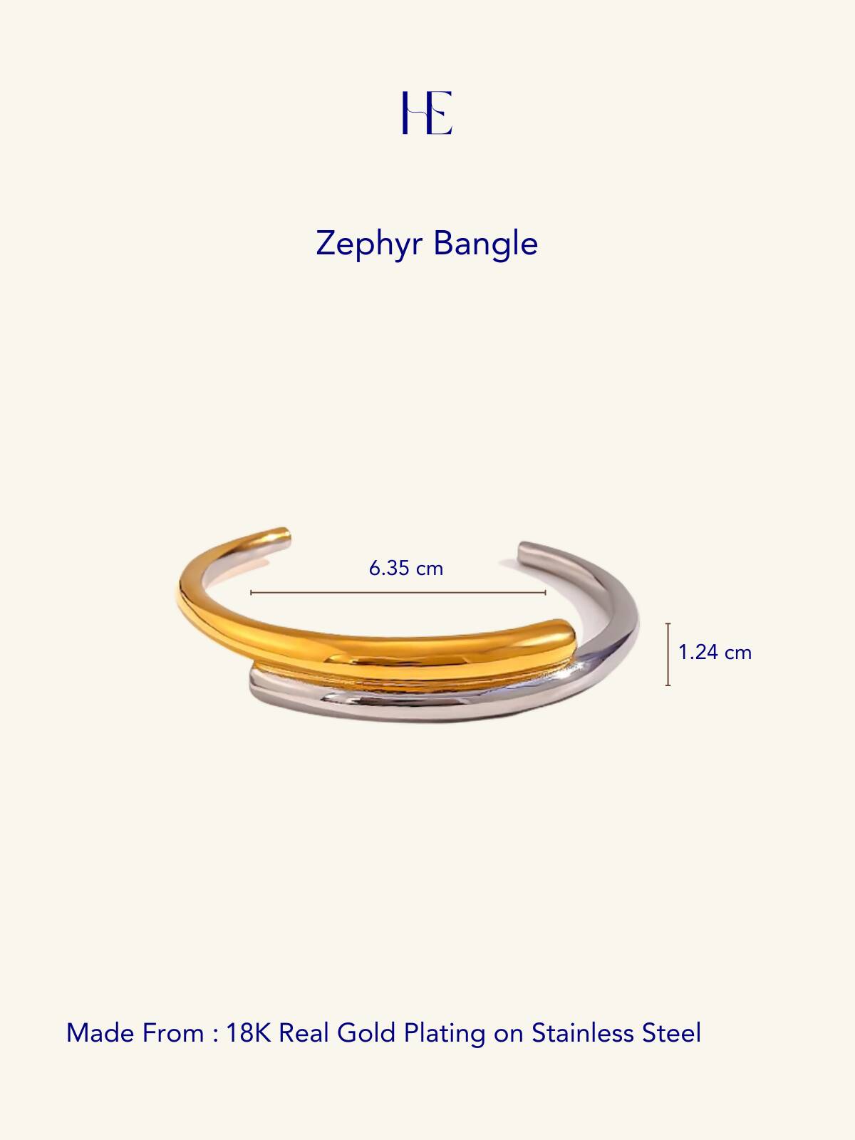 Her Essence Zephyr Bangle - Gold & Silver - Shopzetu