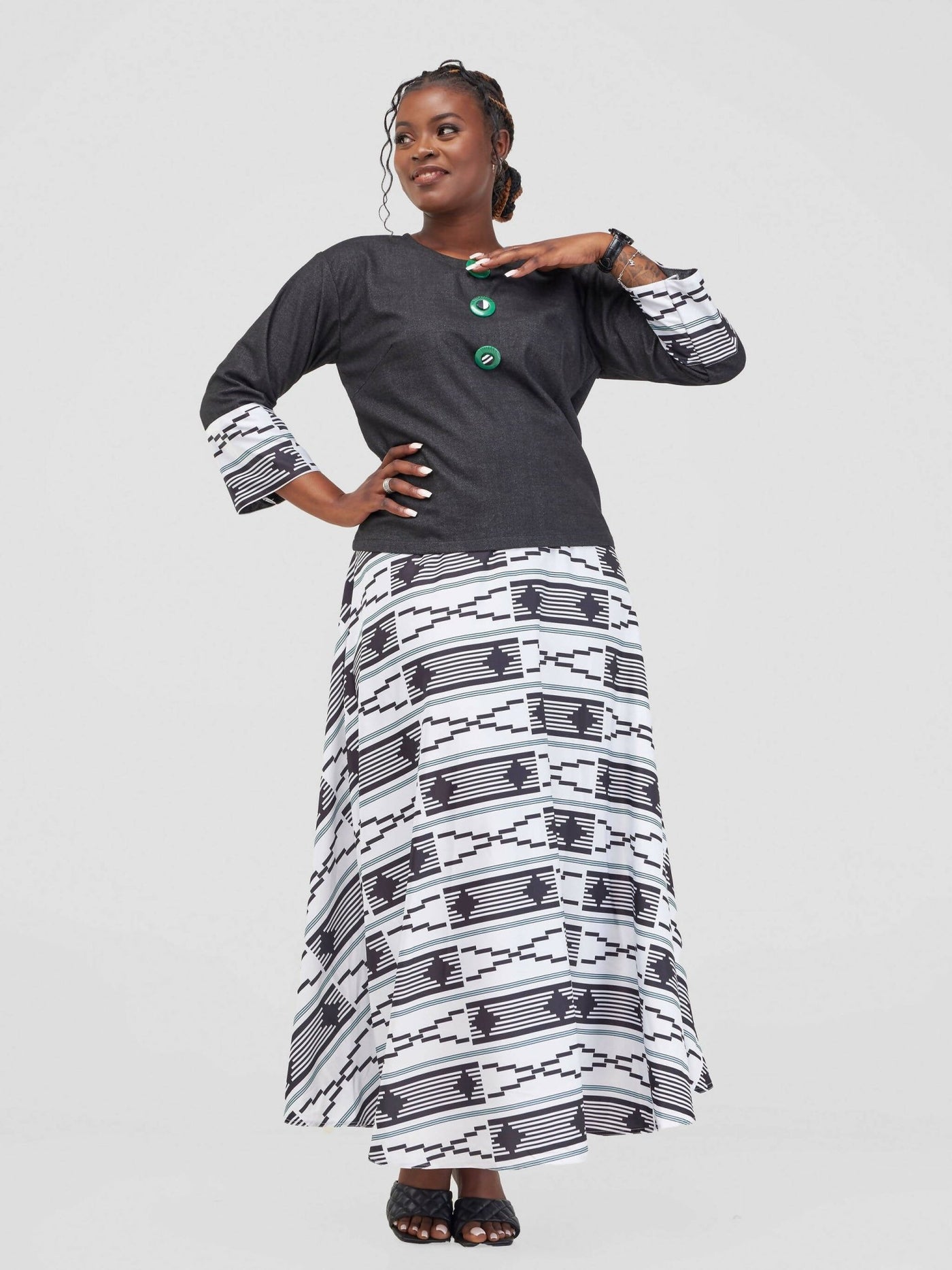 Afafla Lady Skirt Suit - Black - Shopzetu