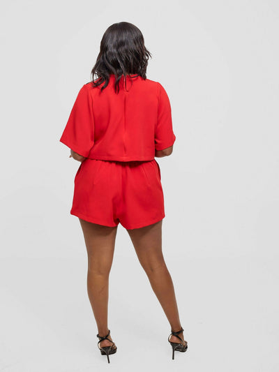 Perfect Treasures Bella Shorts Set - Red - Shopzetu